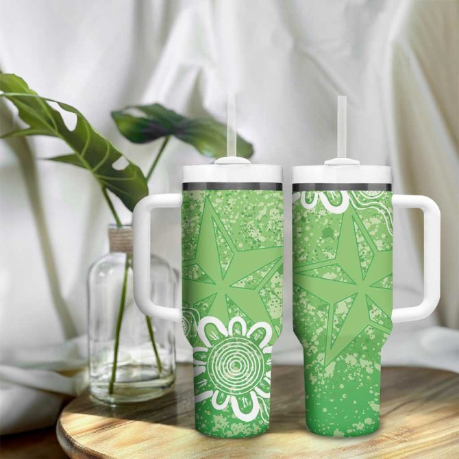 Australian Stars Cricket Minimalism Aboriginal Custom Stanley Quencher 40Oz Stainless Steel Tumbler With Handle - Image 9