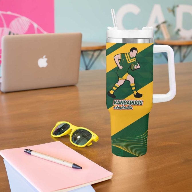 Australiatonga Rugby Pacific The Kangaroos And Mate Ma #8217;A Tonga Custom Stanley Quencher 40Oz Stainless Steel Tumbler With Handle - Image 5