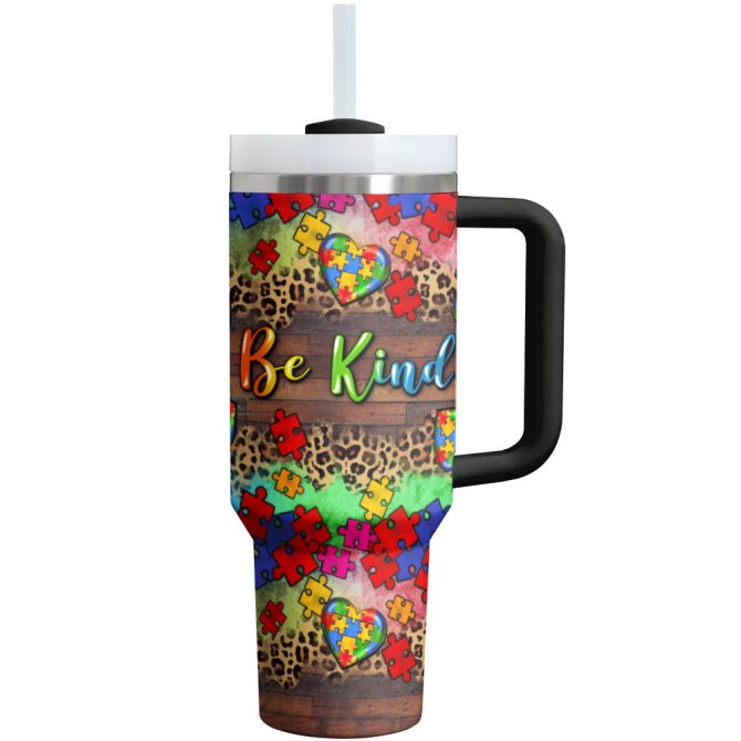Autism Custom Stanley Quencher 40Oz Stainless Steel Tumbler With Handle - Image 2