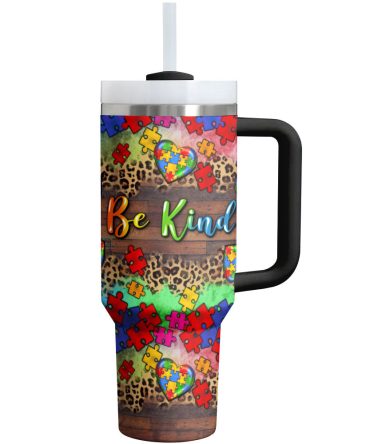 Autism Custom Stanley Quencher 40Oz Stainless Steel Tumbler With Handle