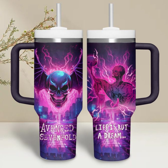 Avenged Sevenfold Music Custom Stanley Quencher 40Oz Stainless Steel Tumbler - Image 4