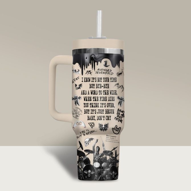 Avenged Sevenfold Music Custom Stanley Quencher 40Oz Stainless Steel Tumbler - Image 3