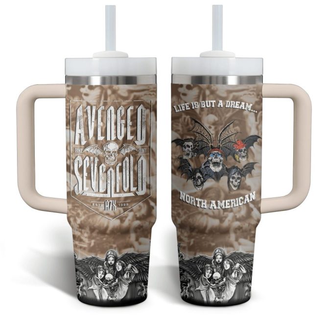 Avenged Sevenfold Music Custom Stanley Quencher 40Oz Stainless Steel Tumbler With Handle - Image 4