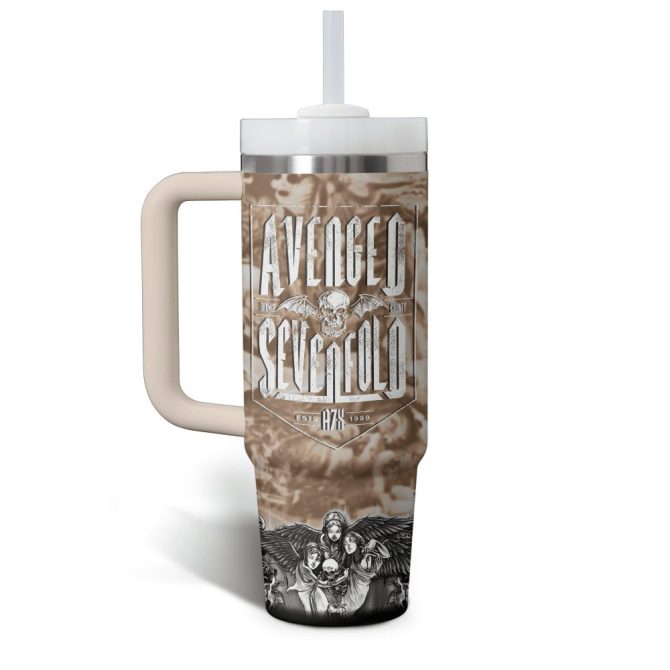 Avenged Sevenfold Music Custom Stanley Quencher 40Oz Stainless Steel Tumbler With Handle - Image 3