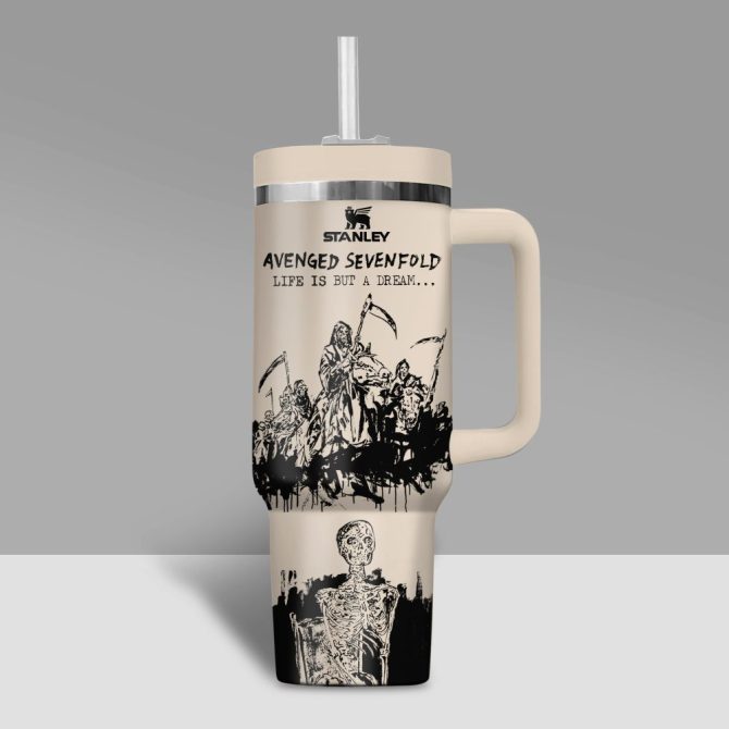 Avenged Sevenfold Music Custom Stanley Quencher 40Oz Stainless Steel Tumbler With Handle - Image 3