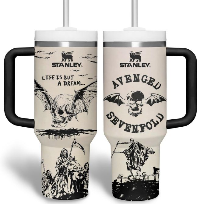 Avenged Sevenfold Music Custom Stanley Quencher 40Oz Stainless Steel Tumbler With Handle - Image 2