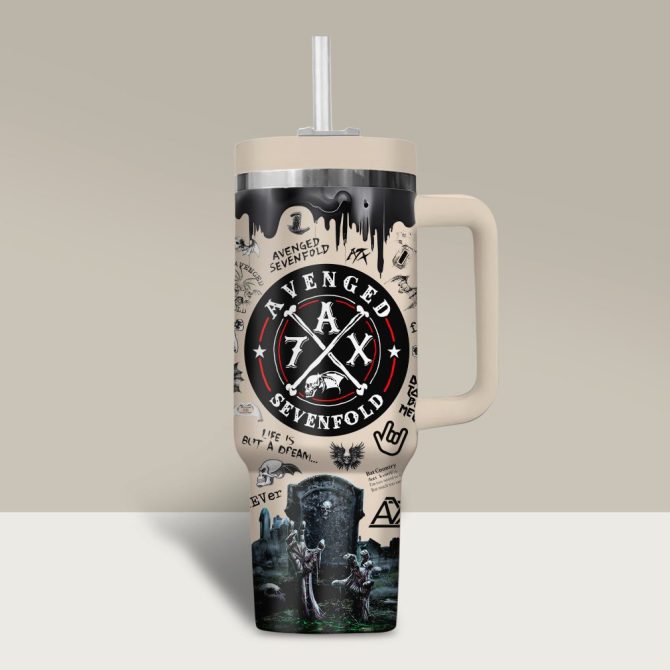 Avenged Sevenfold Music Custom Stanley Quencher 40Oz Stainless Steel Tumbler - Image 2