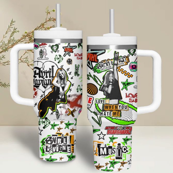 Avril Lavigne Music Custom Stanley Quencher 40Oz Stainless Steel Tumbler - Image 4