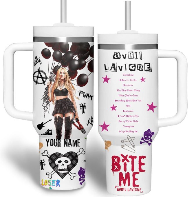 Avril Lavigne Music Custom Stanley Quencher 40Oz Stainless Steel Tumbler