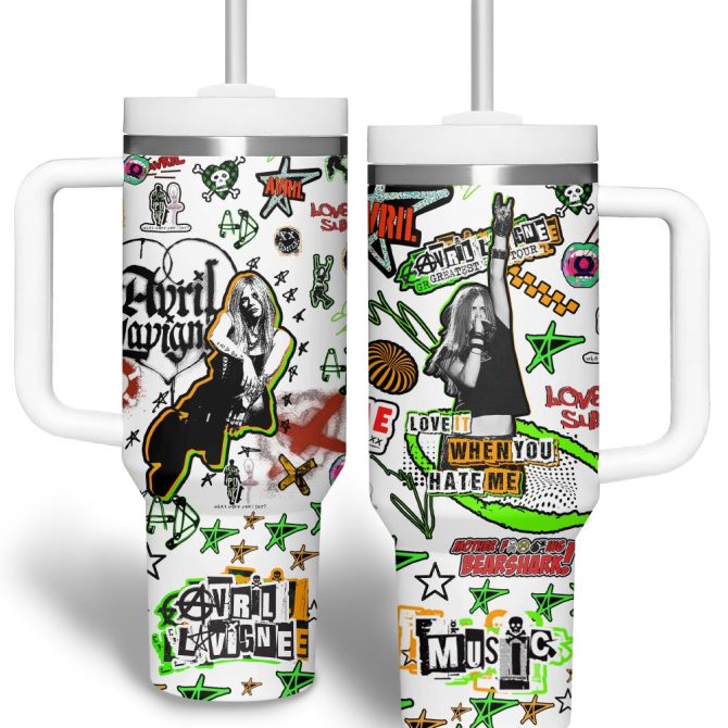 Avril Lavigne Music Custom Stanley Quencher 40Oz Stainless Steel Tumbler - Image 2