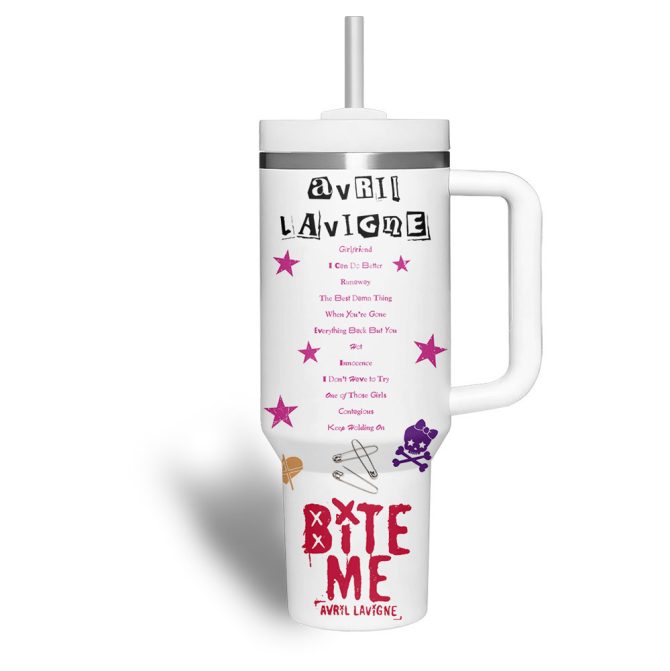 Avril Lavigne Music Custom Stanley Quencher 40Oz Stainless Steel Tumbler - Image 4