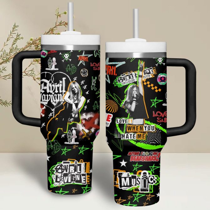 Avril Lavigne Music Custom Stanley Quencher 40Oz Stainless Steel Tumbler - Image 3