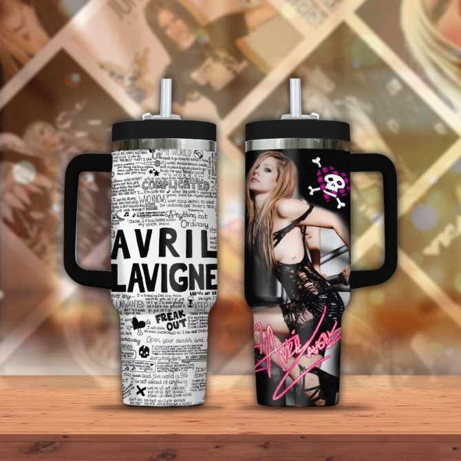 Avril Lavigne Music Custom Stanley Quencher 40Oz Stainless Steel Tumbler