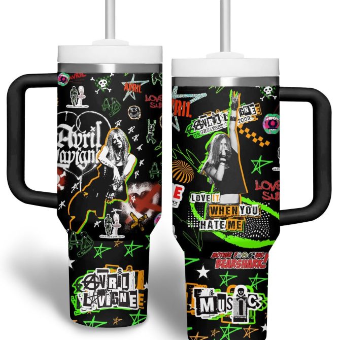 Avril Lavigne Music Custom Stanley Quencher 40Oz Stainless Steel Tumbler