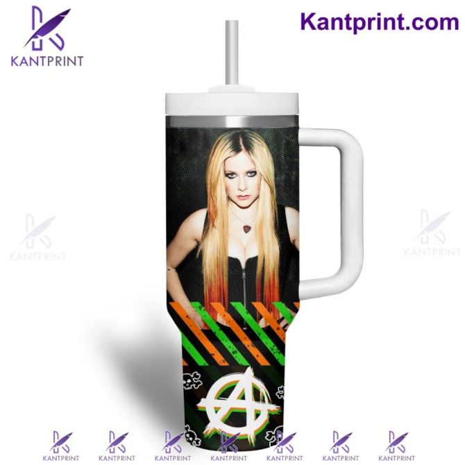 Avril Lavigne Music Custom Stanley Quencher 40Oz Stainless Steel Tumbler With Handle - Image 3