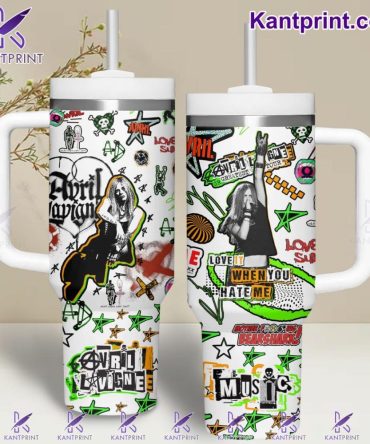 Avril Lavigne Music Custom Stanley Quencher 40Oz Stainless Steel Tumbler With Handle