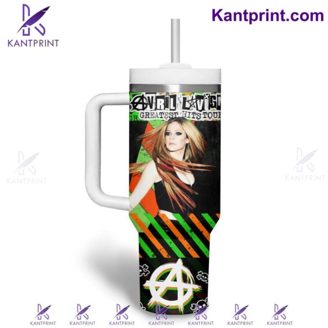 Avril Lavigne Music Custom Stanley Quencher 40Oz Stainless Steel Tumbler With Handle - Image 2