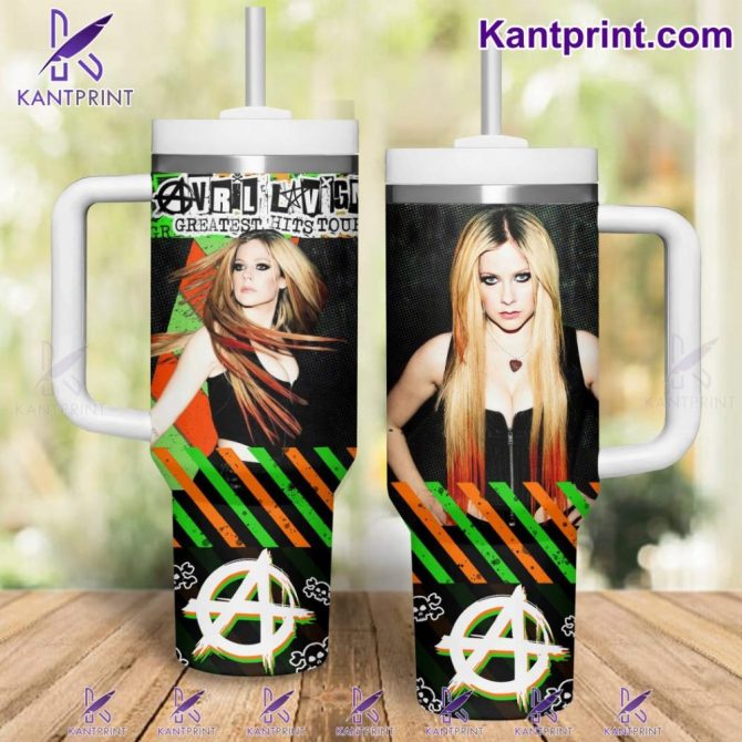 Avril Lavigne Music Custom Stanley Quencher 40Oz Stainless Steel Tumbler With Handle