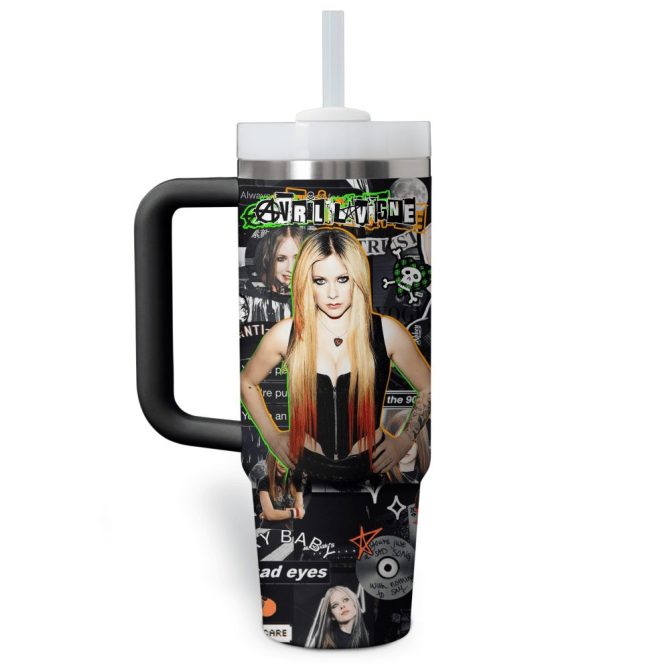 Avril Lavigne Music Custom Stanley Quencher 40Oz Stainless Steel Tumbler With Handle - Image 2