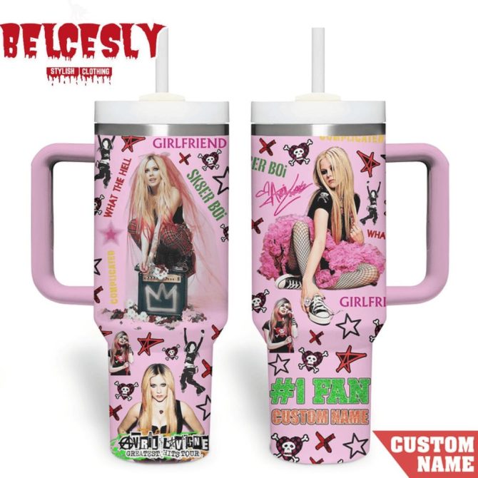Avril Lavigne Music Custom Stanley Quencher 40Oz Stainless Steel Tumbler With Handle - Image 2