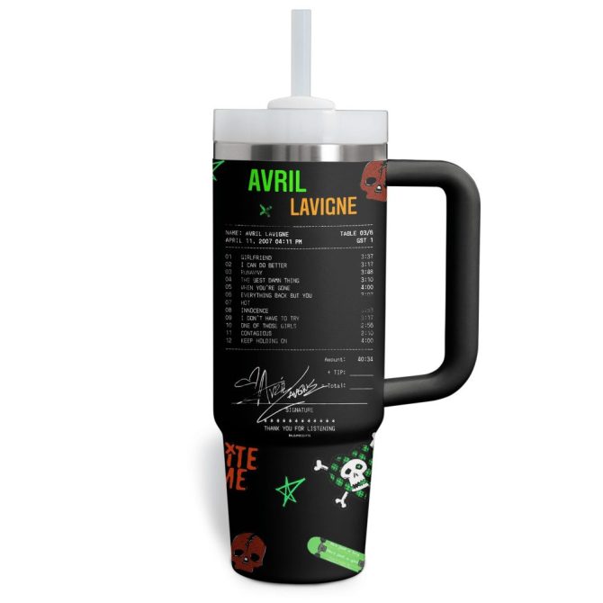Avril Lavigne Music Custom Stanley Quencher 40Oz Stainless Steel Tumbler With Handle - Image 3