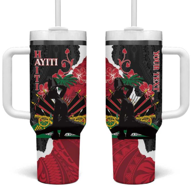 Ayiti Neg Marron Dashiki Mix Polynesian Custom Stanley Quencher 40Oz Stainless Steel Tumbler With Handle