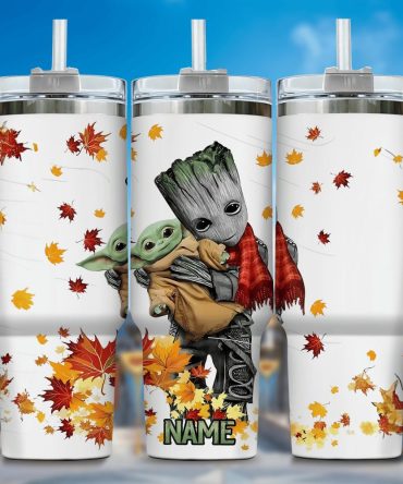 Baby Groot Cartoon Custom Stanley Quencher 40Oz Stainless Steel Tumbler With Handle