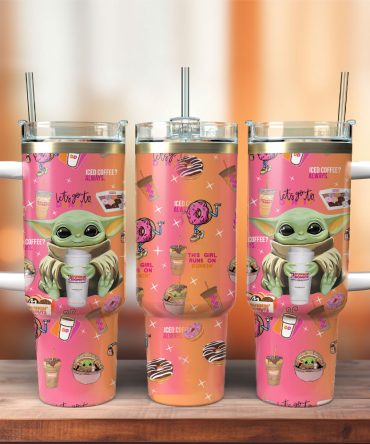 Baby Yoda Star Wars Movies Custom Stanley Quencher 40Oz Stainless Steel Tumbler
