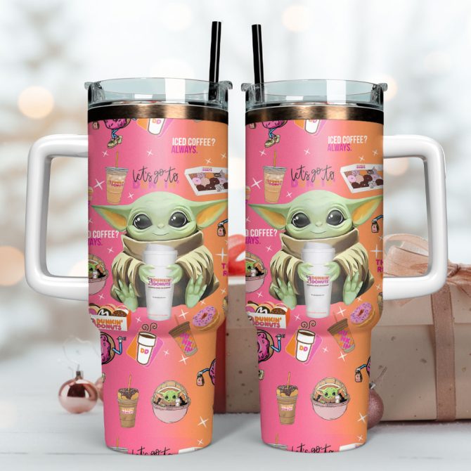 Baby Yoda Star Wars Movies Custom Stanley Quencher 40Oz Stainless Steel Tumbler - Image 3