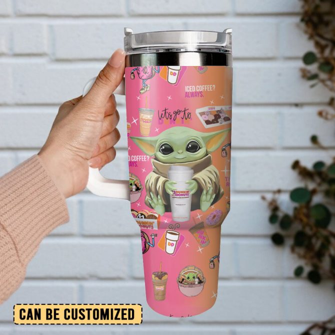 Baby Yoda Star Wars Movies Custom Stanley Quencher 40Oz Stainless Steel Tumbler - Image 4