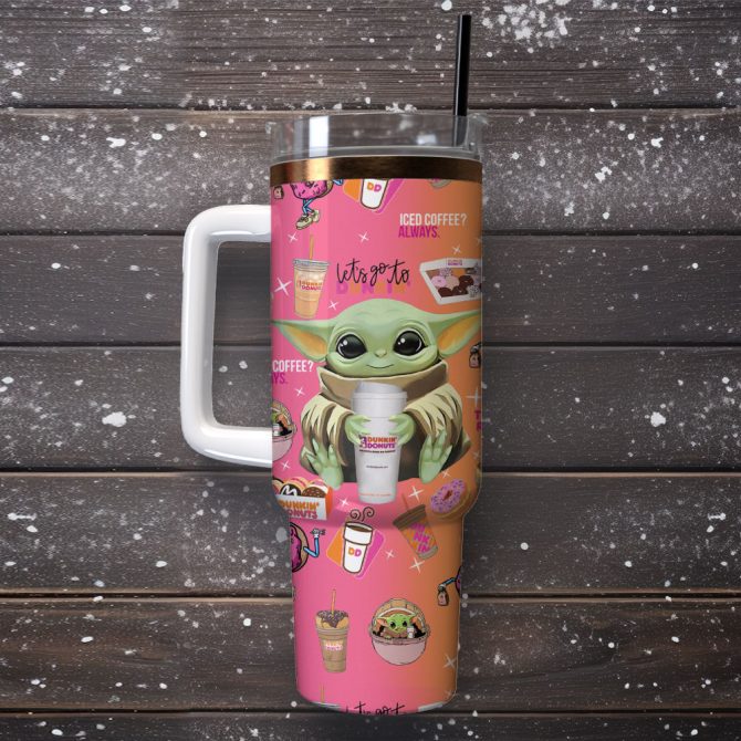 Baby Yoda Star Wars Movies Custom Stanley Quencher 40Oz Stainless Steel Tumbler - Image 2