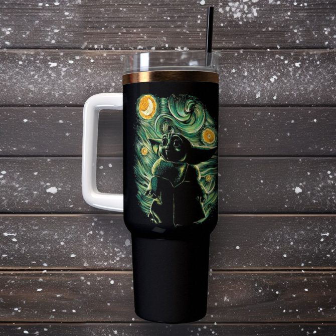 Baby Yoda Star Wars Movies Custom Stanley Quencher 40Oz Stainless Steel Tumbler With Handle - Image 2
