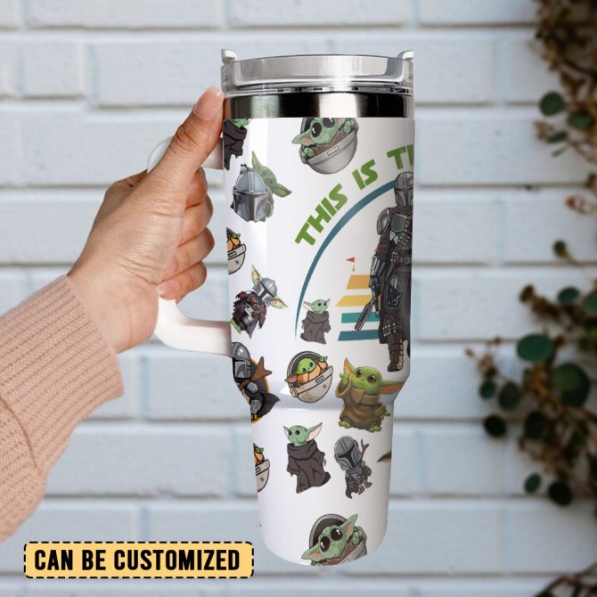 Baby Yoda Star Wars Movies Custom Stanley Quencher 40Oz Stainless Steel Tumbler With Handle - Image 3