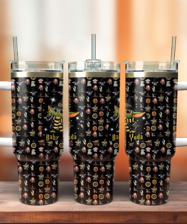 Baby Yoda Star Wars Movies Custom Stanley Quencher 40Oz Stainless Steel Tumbler With Handle