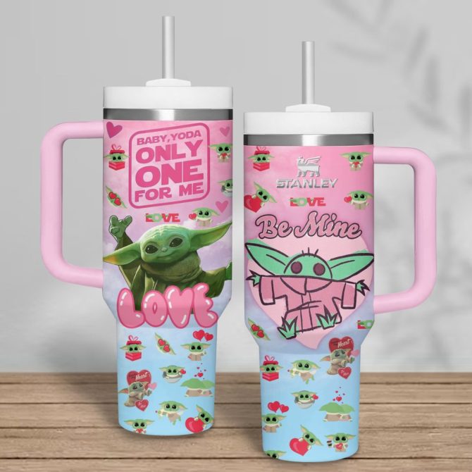 Baby Yoda Star Wars Movies Custom Stanley Quencher 40Oz Stainless Steel Tumbler With Handle - Image 3