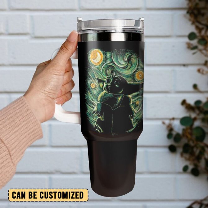 Baby Yoda Star Wars Movies Custom Stanley Quencher 40Oz Stainless Steel Tumbler With Handle - Image 3