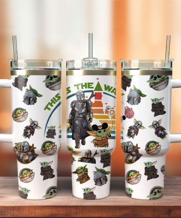 Baby Yoda Star Wars Movies Custom Stanley Quencher 40Oz Stainless Steel Tumbler With Handle