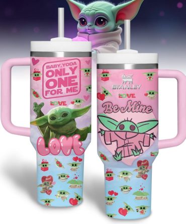 Baby Yoda Star Wars Movies Custom Stanley Quencher 40Oz Stainless Steel Tumbler With Handle