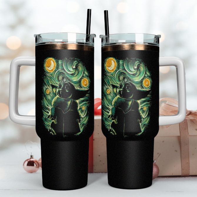 Baby Yoda Star Wars Movies Custom Stanley Quencher 40Oz Stainless Steel Tumbler With Handle - Image 4