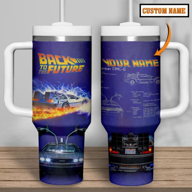 Back To The Future Movies Custom Stanley Quencher 40Oz Stainless Steel Tumbler - Image 4
