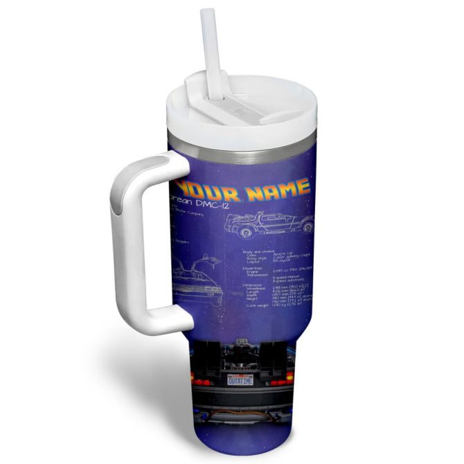 Back To The Future Movies Custom Stanley Quencher 40Oz Stainless Steel Tumbler - Image 3