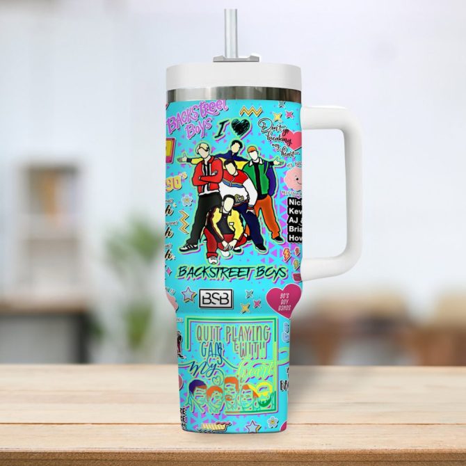 Backstreet Boys Music Custom Stanley Quencher 40Oz Stainless Steel Tumbler - Image 4