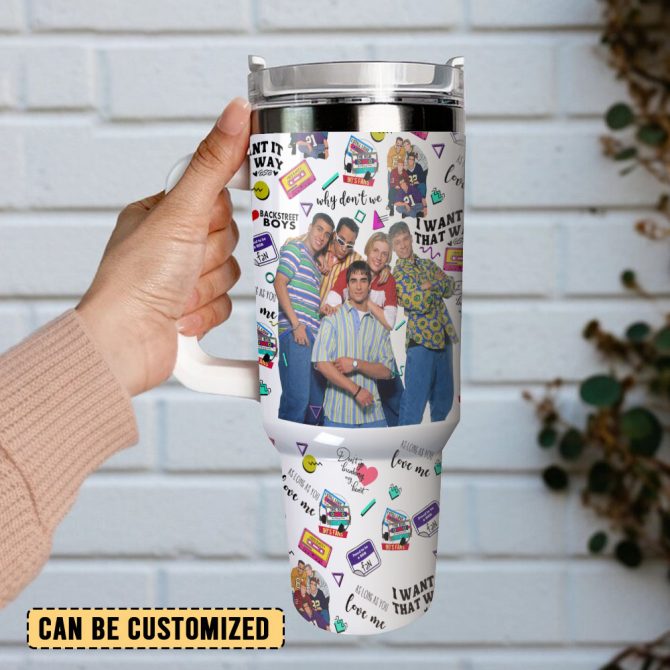 Backstreet Boys Music Custom Stanley Quencher 40Oz Stainless Steel Tumbler With Handle - Image 3