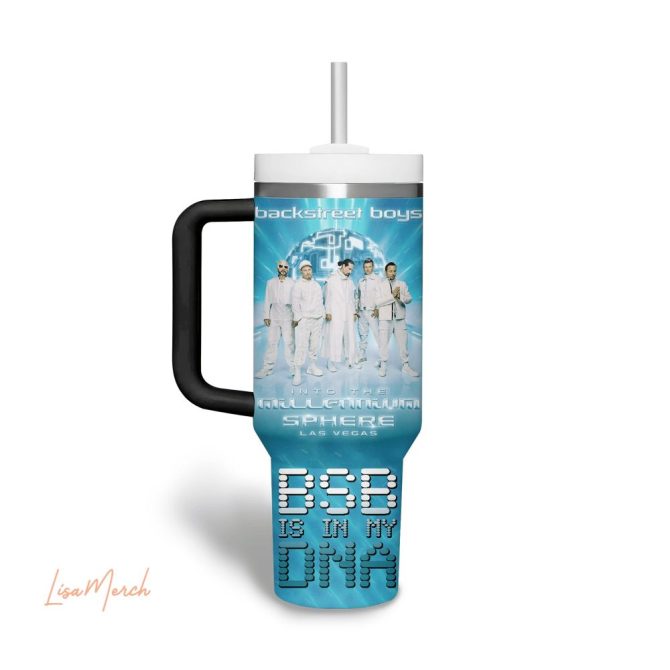 Backstreet Boys Music Custom Stanley Quencher 40Oz Stainless Steel Tumbler With Handle - Image 3