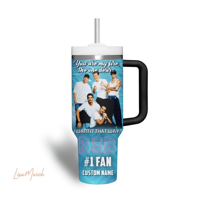 Backstreet Boys Music Custom Stanley Quencher 40Oz Stainless Steel Tumbler With Handle - Image 4