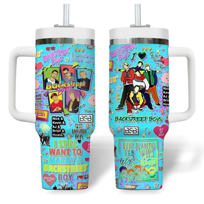Backstreet Boys Music Custom Stanley Quencher 40Oz Stainless Steel Tumbler