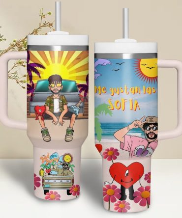 Bad Bunny Music Custom Stanley Quencher 40Oz Stainless Steel