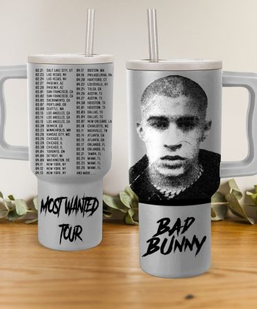 Bad Bunny Music Custom Stanley Quencher 40Oz Stainless Steel