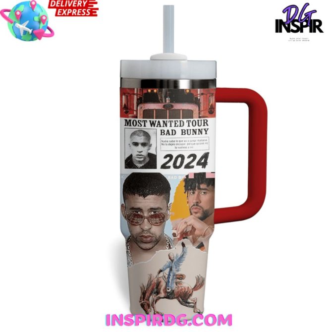 Bad Bunny Music Custom Stanley Quencher 40Oz Stainless Steel Tumbler - Image 4
