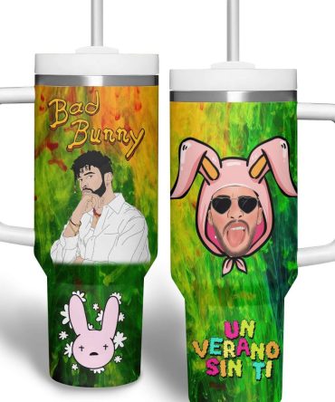 Bad Bunny Music Custom Stanley Quencher 40Oz Stainless Steel Tumbler